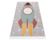 Child  carpet YOYO GD55 grey / blue - Stars, rocket - high quality at the best price in Ukraine