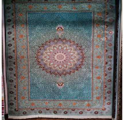 Iranian carpet Diba Carpet Floranse blue - высокое качество по лучшей цене в Украине.