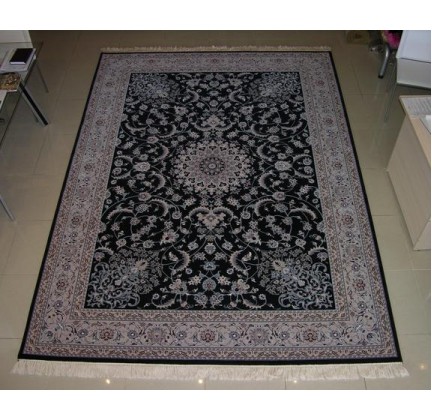 Іранський килим Hamadan Silk 5.75053 dark blue - высокое качество по лучшей цене в Украине.