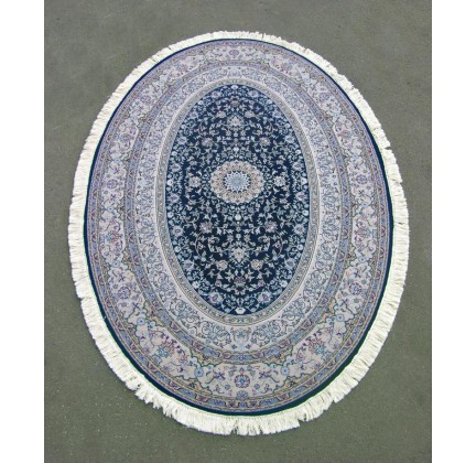 Іранський килим Hamadan Silk 5.75058 dark blue - высокое качество по лучшей цене в Украине.