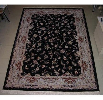 Іранський килим Hamadan Silk 5.75069 dark blue - высокое качество по лучшей цене в Украине.
