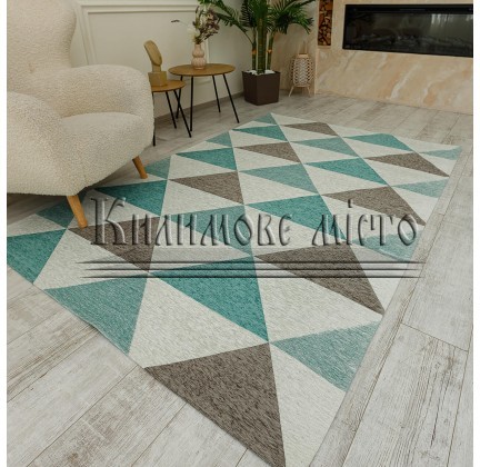 Синтетический ковер ALMINA 131701 2-grey/turkuaz  - высокое качество по лучшей цене в Украине.