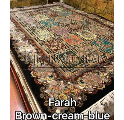 Iranian carpet Diba Carpet farah brown cream-blue - высокое качество по лучшей цене в Украине.