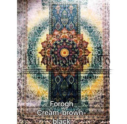 Іранський килим Diba Carpet Forogh cream-brown-black - высокое качество по лучшей цене в Украине.