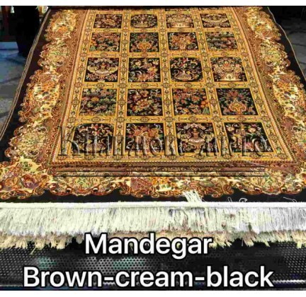 Iranian carpet Diba Carpet Mandegar brown-cream-black - высокое качество по лучшей цене в Украине.