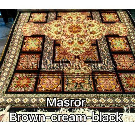 Iranian carpet Diba Carpet Masror brown-cream-black - высокое качество по лучшей цене в Украине.