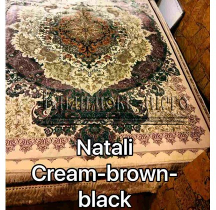 Iranian carpet Diba Carpet Natali cream-brown-black - высокое качество по лучшей цене в Украине.