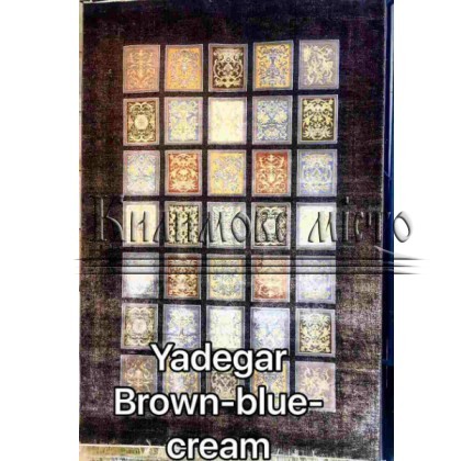 Iranian carpet Diba Carpet Yadegar brown-blue-cream - высокое качество по лучшей цене в Украине.