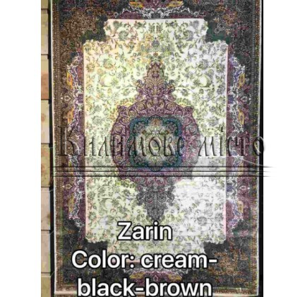 Iranian carpet Diba Carpet Zarin cream-black-brown - высокое качество по лучшей цене в Украине.