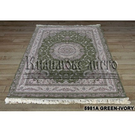 High-density carpet Erguvan 5981A green-ivory - высокое качество по лучшей цене в Украине.