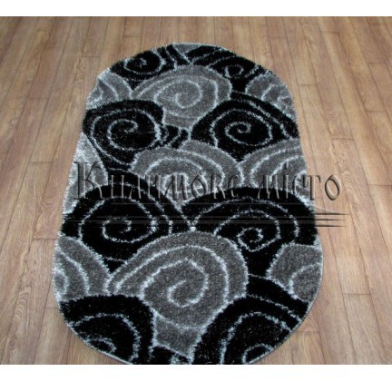 Shaggy carpet 3D Polyester B113 BLACK-GREY - высокое качество по лучшей цене в Украине.