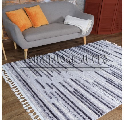 Synthetic carpet Bilbao Y493A GREY/BLUE - высокое качество по лучшей цене в Украине.