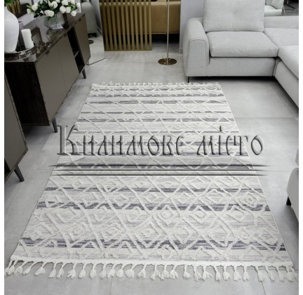 Synthetic carpet Bilbao Y585A WHITE/BLUE - высокое качество по лучшей цене в Украине.