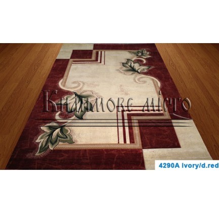 Synthetic carpet Nidal 4290A ivory-d.red - высокое качество по лучшей цене в Украине.