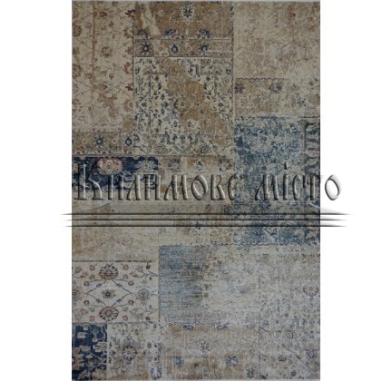 Viscose carpet Spirit 22872-58 Ivory-Blue - высокое качество по лучшей цене в Украине.