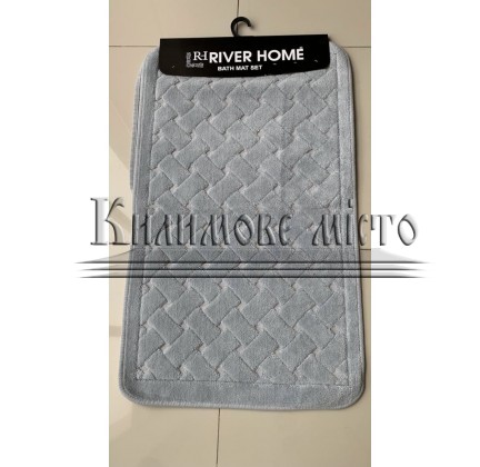 Carpet for bathroom River Home 001 grey (two mats: toilet + bathroom) - высокое качество по лучшей цене в Украине.