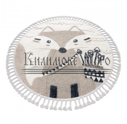 Child  carpet  YOYO EY80 circle white / beige - Fox - высокое качество по лучшей цене в Украине.