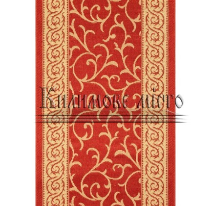 Безворсовая ковровая дорожка Sisal 014 red-cream - высокое качество по лучшей цене в Украине.