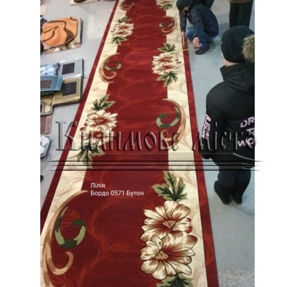 Синтетична килимова доріжка Liliya 0571 бордо - высокое качество по лучшей цене в Украине.