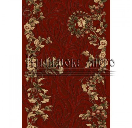 Synthetic runner carpet Selena / Lotos 590-220 red - высокое качество по лучшей цене в Украине.