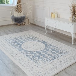 Акриловий килим Vals W2328C Blue-Ivory  - Висока якість за найкращою ціною в Україні