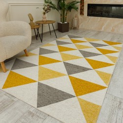 Синтетичний килим ALMINA 131701 grey/yellow  - Висока якість за найкращою ціною в Україні