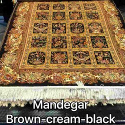 Иранский ковер Diba Carpet Mandegar brown-cream-black  - высокое качество по лучшей цене в Украине
