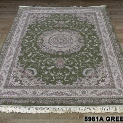 Високощільний килим Erguvan 5981A green-ivory  - Висока якість за найкращою ціною в Україні
