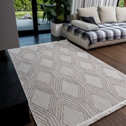 Безворсовий килим AGRA EK91A white/l.grey  - Висока якість за найкращою ціною в Україні