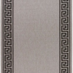 Безворсовий килим Natura 20014 Silver Black  - Висока якість за найкращою ціною в Україні