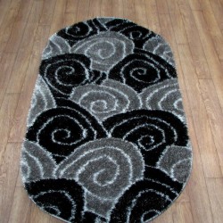 Високоворсний килим 3D Polyester B113 BLACK-GREY  - Висока якість за найкращою ціною в Україні