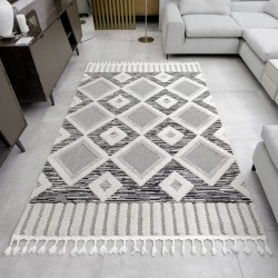 Синтетичний килим Bilbao Y523A antrasit/white  - Висока якість за найкращою ціною в Україні