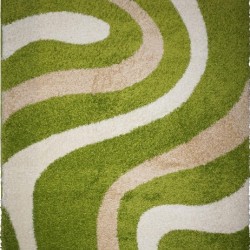 Високоворсный килим Shaggy 9109A Green-Optik Beyaz  - Висока якість за найкращою ціною в Україні