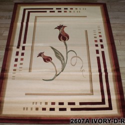 Синтетичний килим Super Maral 2607a ivory-d.red  - Висока якість за найкращою ціною в Україні