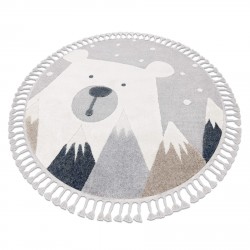 Дитячий килим YOYO EY81 circle grey / white- Bear, mountains   - Висока якість за найкращою ціною в Україні