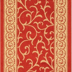 Безворсовая ковровая дорожка Sisal 014 red-cream  - высокое качество по лучшей цене в Украине