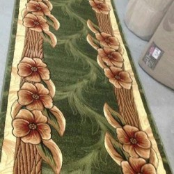 Синтетична килимова доріжка Liliya дерево-бутон зелений  - Висока якість за найкращою ціною в Україні