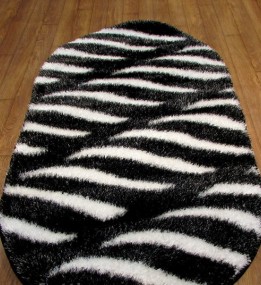 Високоворсний килим 3D Polyester B114 BLACK-CREAM
