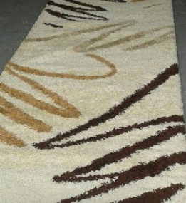 Високоворсна килимова доріжка Shaggy 0791 крем