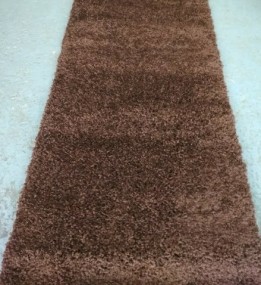 Високоворсна килимова доріжка Shaggy Mono 0720 коричневий