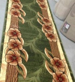 Синтетическая ковровая дорожка Liliya дерево-бутон зеленый