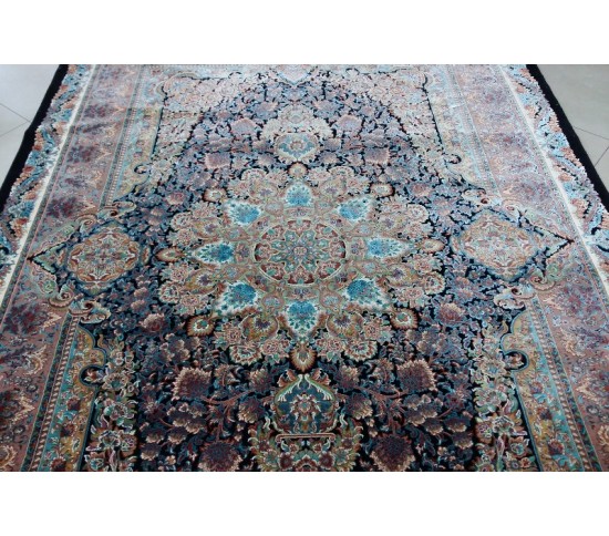 Иранский ковер Diba Carpet Ganjine Blue Купить в интернет магазине ДомоМода Иранский ковер Diba Carpet Ganjine Blue - высокое качество по лучшей цене в Украине