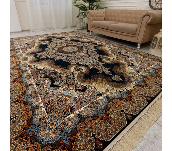 Персидский ковер Farsi 96-DBL Dark Blue - высокое качество по лучшей цене в Украине изображение 9.