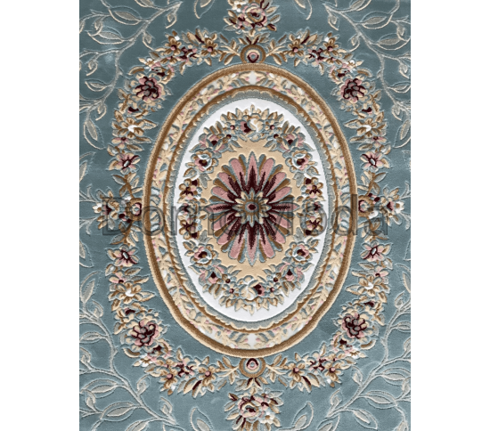 Акриловий килим Zarina 2657A Blue-Cream - Висока якість за найкращою ціною в Україні зображення 4.