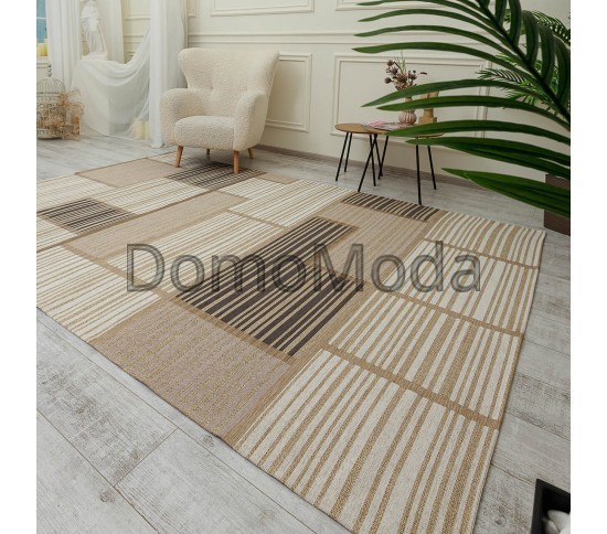 Безворсовый ковер LODA 139703 beige Купить в интернет магазине ДомоМода Безворсовый ковер LODA 139703 beige - высокое качество по лучшей цене в Украине