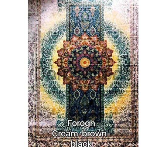 Иранский ковер Diba Carpet Forogh cream-brown-black Купить в интернет магазине ДомоМода Иранский ковер Diba Carpet Forogh cream-brown-black - высокое качество по лучшей цене в Украине