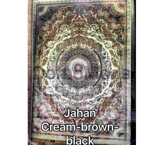 Иранский ковер Diba Carpet Jahan cream-brown-black Купить в интернет магазине ДомоМода Иранский ковер Diba Carpet Jahan cream-brown-black - высокое качество по лучшей цене в Украине