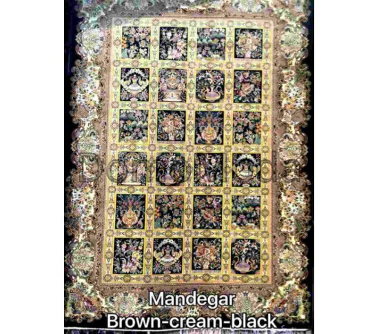 Иранский ковер Diba Carpet Mandegar brown-cream-black Купить в интернет магазине ДомоМода фото 2 Иранский ковер Diba Carpet Mandegar brown-cream-black - высокое качество по лучшей цене в Украине изображение 2.