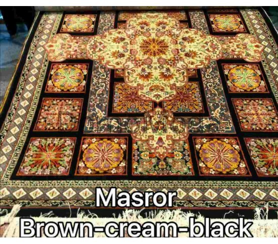Іранський килим Diba Carpet Masror brown-cream-black - Висока якість за найкращою ціною в Україні