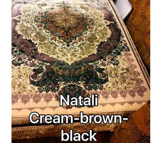 Иранский ковер Diba Carpet Natali cream-brown-black Купить в интернет магазине ДомоМода Иранский ковер Diba Carpet Natali cream-brown-black - высокое качество по лучшей цене в Украине